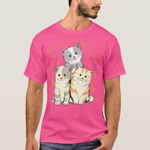 Cat Valentine's Day Red Heart's For Cat Lover T-Shirt