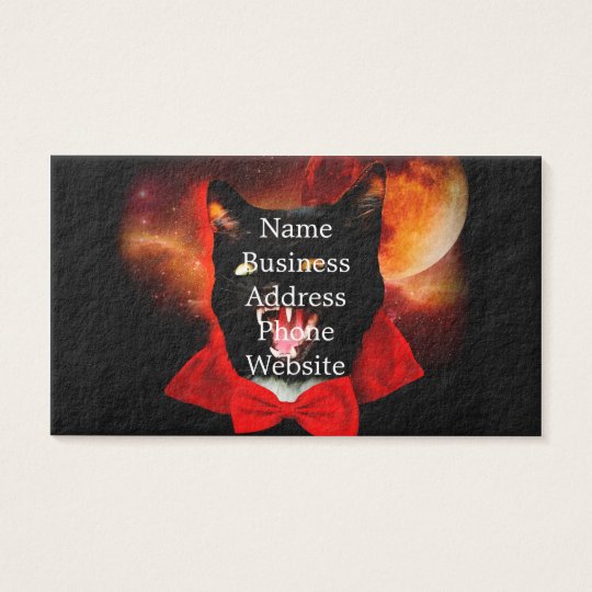 cat vampire - black cat - funny cats business card