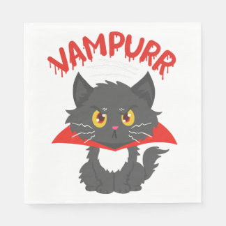 Cat Vampire Halloween Napkin