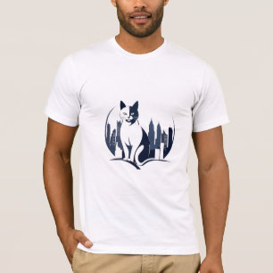 Cat Vector Art Animal Modern Urban Graphic City T-Shirt
