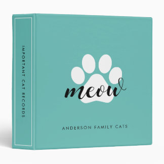 Cat Vet, Medical and Vaccination Records Binder