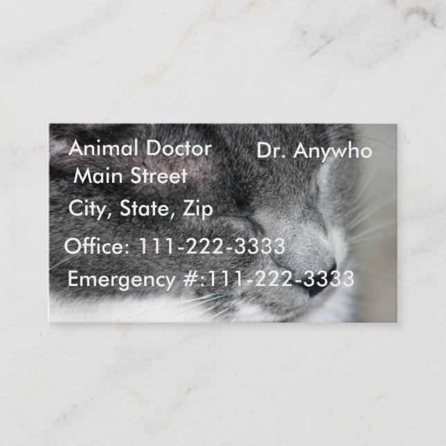 Cat Vet Profile/Business Card (Front)