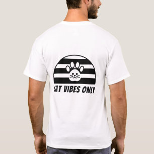Cat Vibes Only Simple Cat Paw Graphic T-Shirt