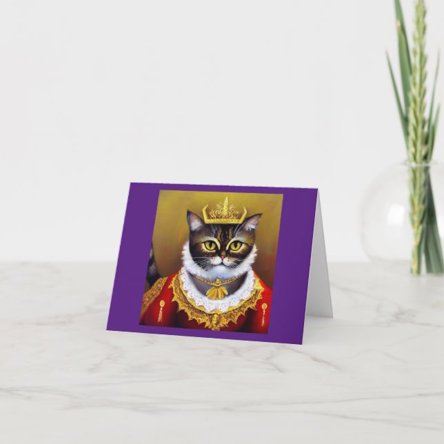 Cat Victorian Queen Card (Front)