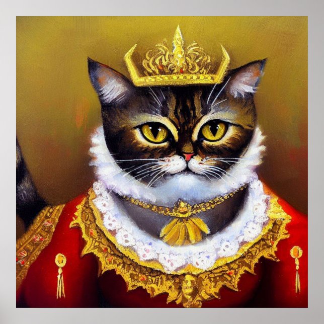 Cat Victorian Queen Poster (Front)