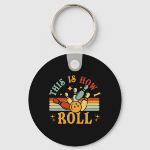 Cat Vintage Bowling-shirt This Is How I Roll Funny Keychain