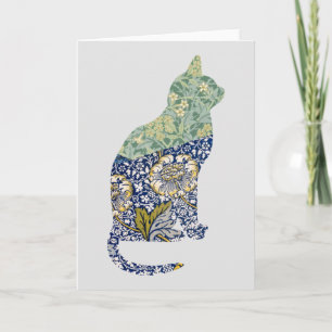 Cat Vintage Floral Card Series 1