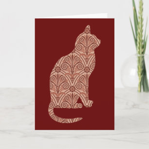 Cat Vintage Floral Card Series 11