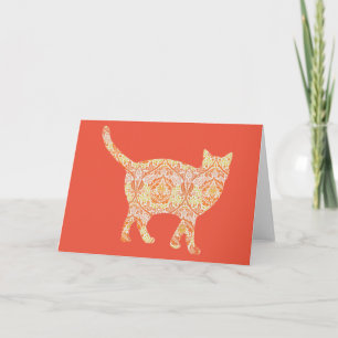 Cat Vintage Floral Card Series 17