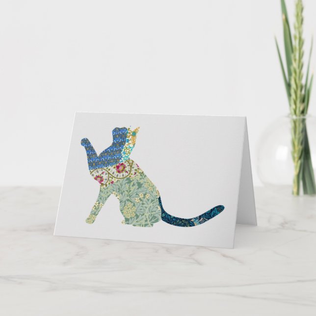 Cat Vintage Floral Card Series 3 (Front)