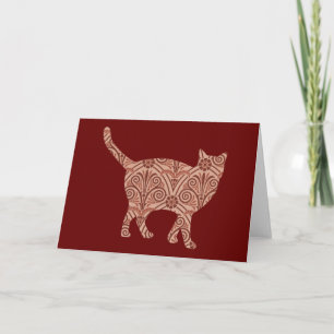 Cat Vintage Floral Card Series 7