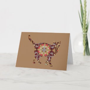 Cat Vintage Floral Card Series 8