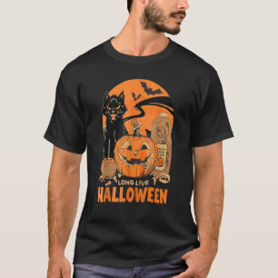 Cat Vintage Halloween Cat Halloween  Pumpkin Cat T-Shirt