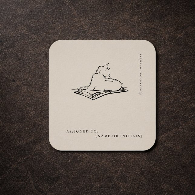 Cat Vintage Scientific Art | Dark Academia  Square Sticker (Creator Uploaded)