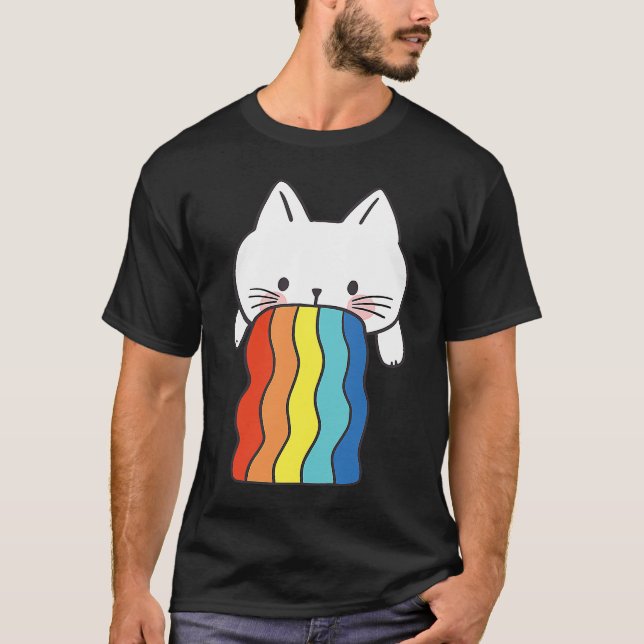 Cat Vomit Rainbow Cat Vomit colourful T-Shirt (Front)