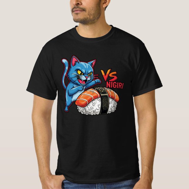 Cat vs Nigiri T-Shirt (Front)