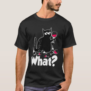 Cat W Cat Dad Mom Wine Drinking T-Shirt