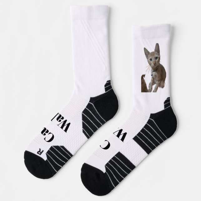 "Cat Walk", Create Your Own, Photo Customizable  Socks (Left)