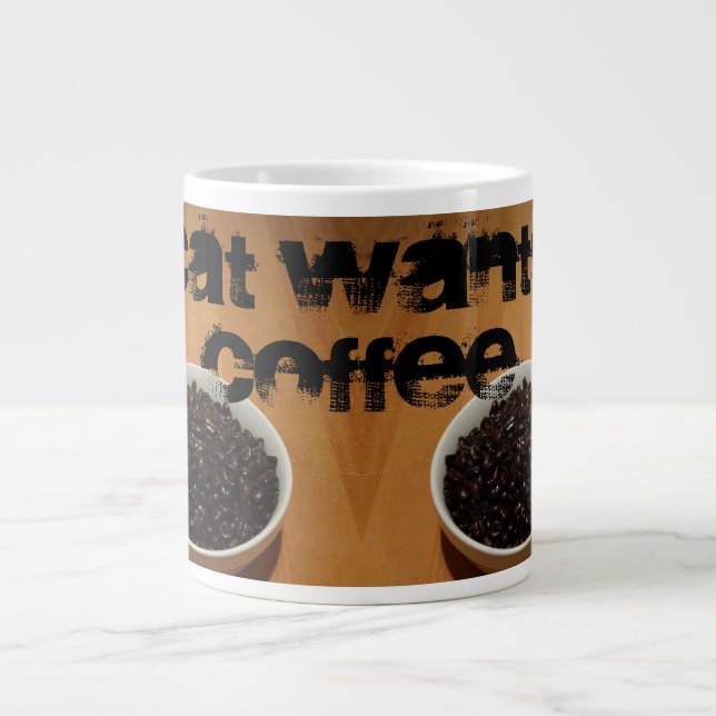 Cat Wants Coffee 20 oz. Mug by RoseWrites (Front)