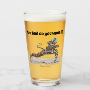 Cat Warrior Beach Volleyball Fantasy Glass Cup