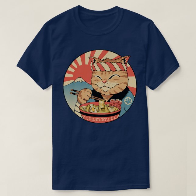 Cat Warrior Ramen  T-Shirt (Design Front)