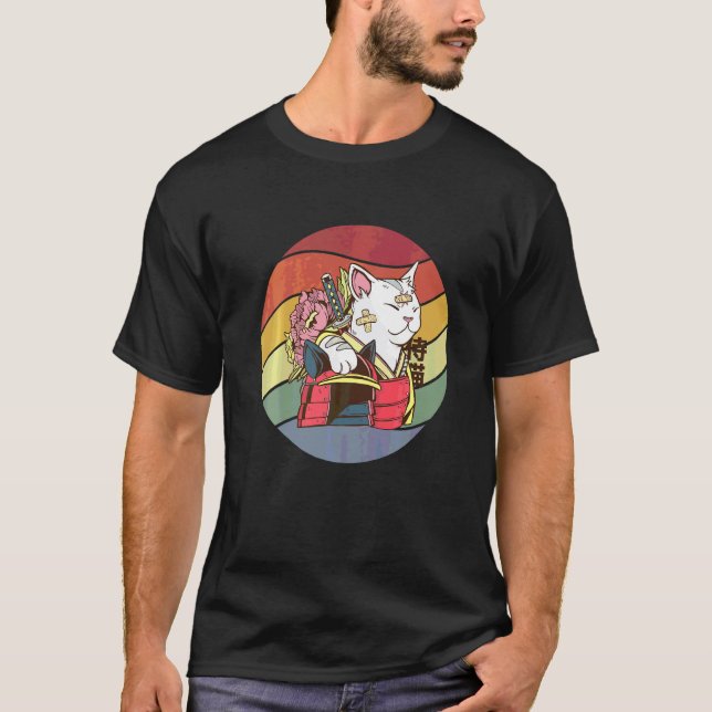 Cat Warrior Samurai T-Shirt (Front)