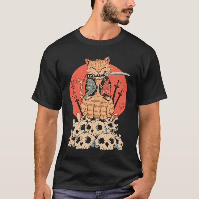 Cat Warrior Skulls T-Shirt (Front)