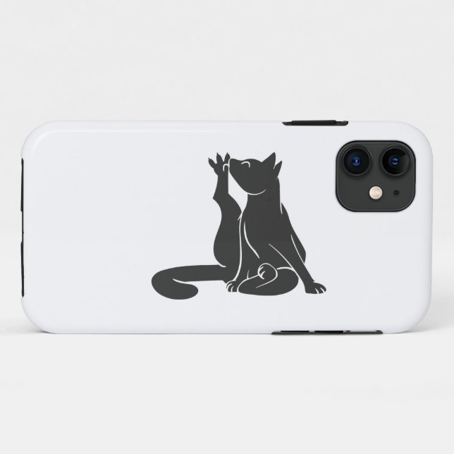 Cat wash his paws - Choose background colour Case-Mate iPhone Case (Back (Horizontal))