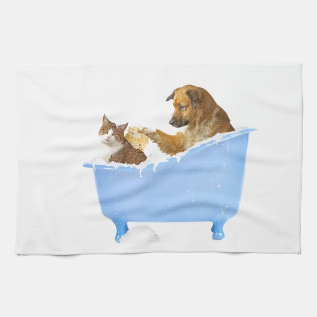 Cat Wash Kitchen Towel (Horizontal)