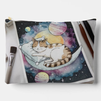 Cat Watercolor Accessory Pouch Travel Bag