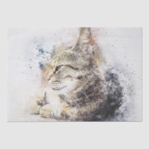 Cat Watercolor Decoupage Tissue Paper