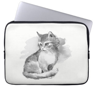 Cat. Watercolor Laptop Sleeve