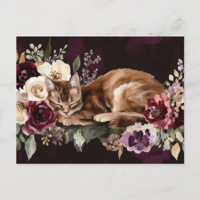 Cat Watercolor Postcard  (Front)