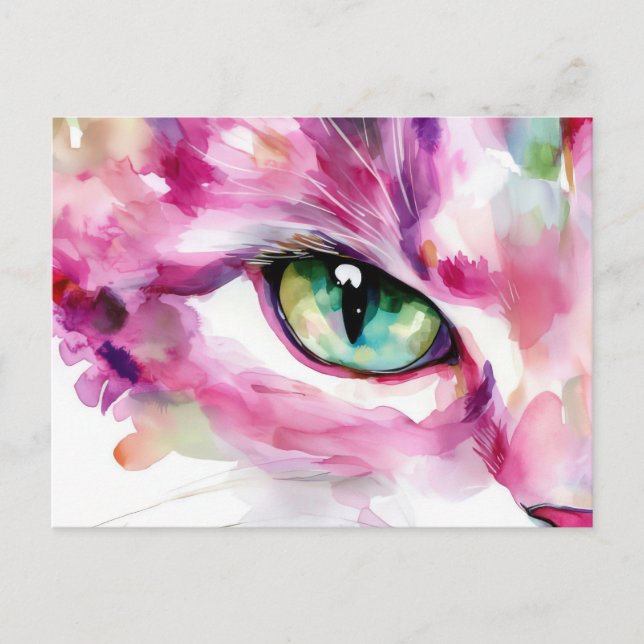 Cat Watercolor Postcard  (Front)