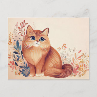 Cat Watercolor Postcard