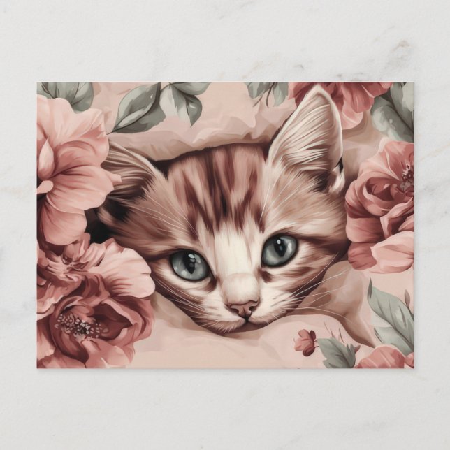 Cat Watercolor Postcard  (Front)