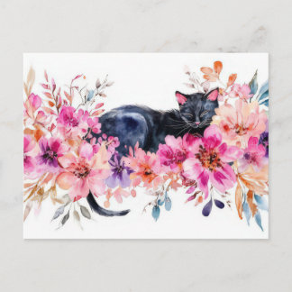 Cat Watercolor Postcard
