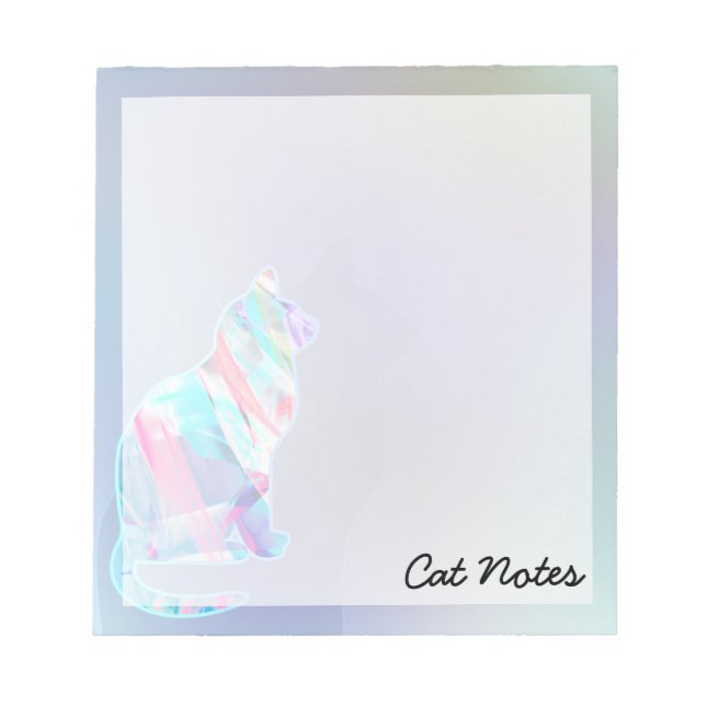 Cat Watercolor Rainbow Animal for Cat Lovers Notepad (Front)