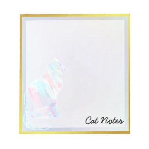 Cat Watercolor Rainbow Animal for Cat Lovers Notepad