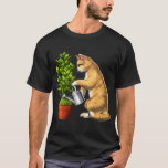 Cat Watering Plants T-Shirt<br><div class="desc">Cat Watering Plants</div>