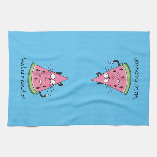 Cat Watermelon Cute Kid's Kitchen Towel (Horizontal)