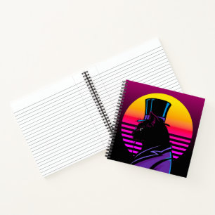 Cat Wearing a Tuxedo and a Hat Artwork   Notebook