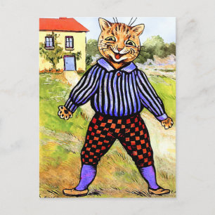 Cat Wearing Breeches by Louis Wain Postcard