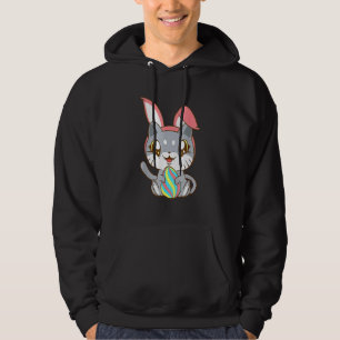 Cat Wearing Bunny Ear Bunny Kitty Cat Happy Easte Hoodie