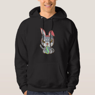 Cat Wearing Bunny Ear Bunny Kitty Cat Happy Easte Hoodie