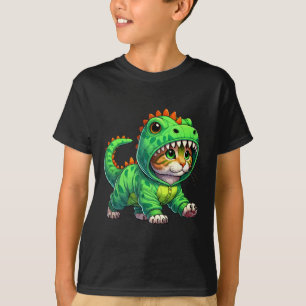 Cat Wearing Dinosaur Costume Halloween Cosplay T-r T-Shirt