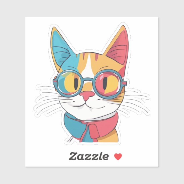 Cat Wearing Glasses Clipart-78198 (Sheet)