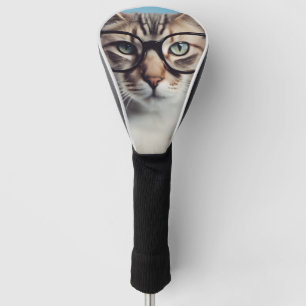 Cat Wearing Glasses Golf Head Cover