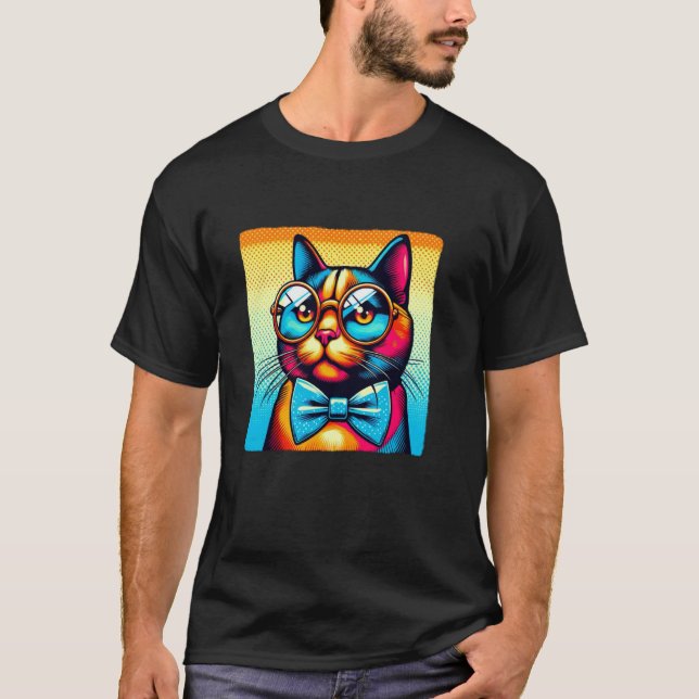 Cat wearing glasses T-Shirt (Front)