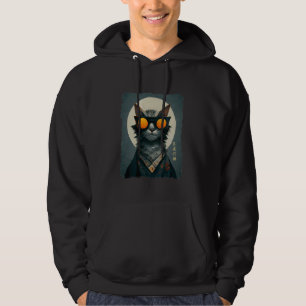 Cat Wearing Kimono Japanese Art Kanji Japanese Cat Hoodie